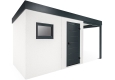 GARDEON® Gartenhaus mit Hörmann-Tür, Fenster und überdachtem Bereich